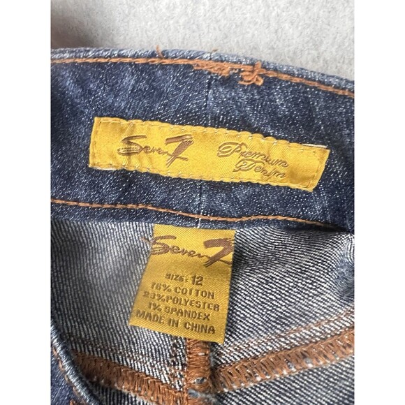 7 For All Mankind Women’s 12 Bootcut Jeans High Rise Denim Embroidered Pockets - Picture 8 of 13